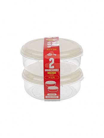 Conj. 2 Organizadores redondos 1,5L (fita) (CT-215F)