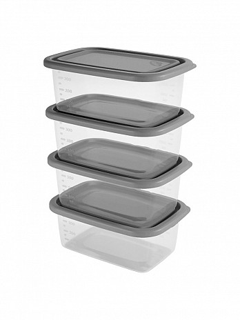 Conj. 4 Organizadores Retangulares Home 460mL (CRH-405)