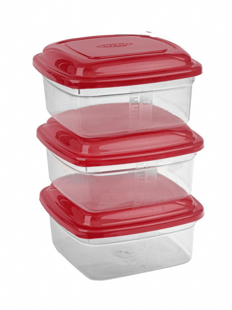 Conj. 3 Potes quadrados 750mL (CQ-307)