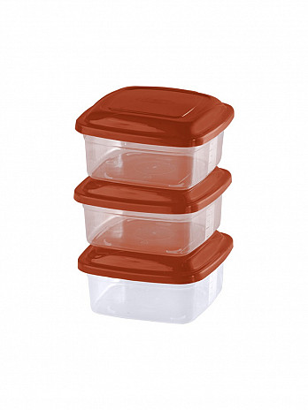 Conj. 3 Potes quadrados 400mL (CQ-304)