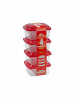 Conj. 4 Organizadores quadrados 400mL (fita) (CQ-404F)