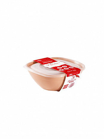 Conj. 3 Bolws c/ Tampa (PMG) 1,28L/700ML/300ML (Presente) (KBW-03P)