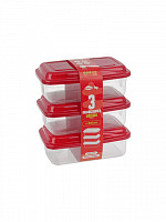 Conj. 3 Organizadores retangulares 850ML (fita) (CR-309F)