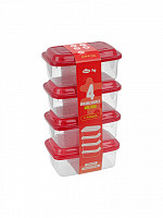 Conj. 4 Potes retangulares 400mL (fita) (CR-404F)