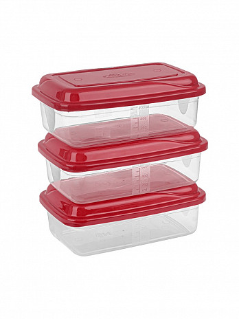 Conj. 3 Potes retangulares 850mL  (CR-309)