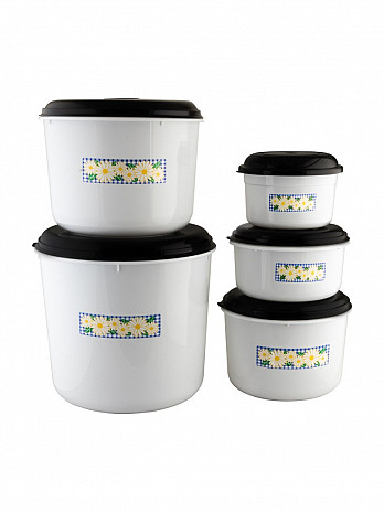 Conj. mant. 5 Potes red. 6L/3L/2L/1L/600mL (decorado) (CML-05)