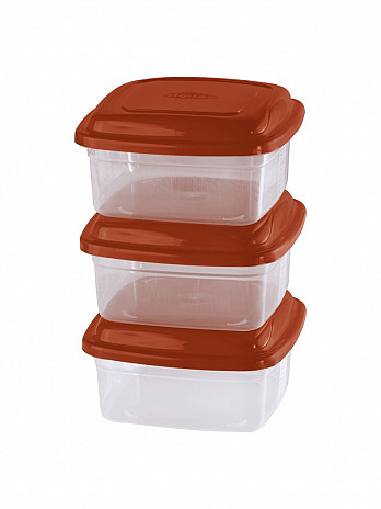 Conj. 3 Potes quadrados 700mL (CQ-307)