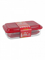 Conj. Potes retangulares 2L/1,5L/850mL/400mL/250mL  (CR-05)