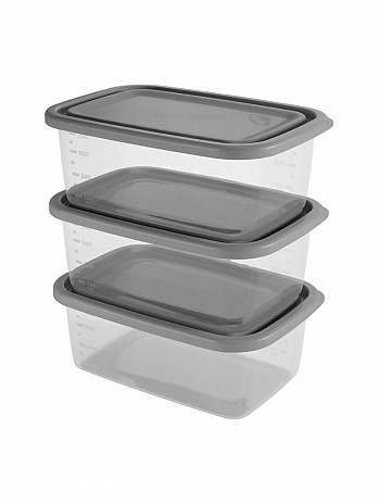 Conj. 3 Organizadores Retangulares Home 850mL (CRH-309)