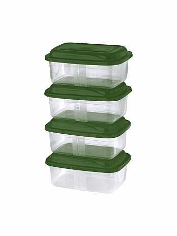 Conj. 4 Potes retangulares 400mL (CR-404)