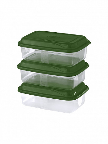 Conj. 3 Potes retangulares 850mL  (CR-309)