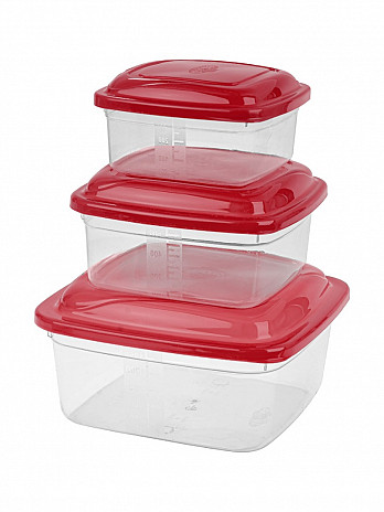 Conj. Potes quadrados 1,5L/700mL/400mL (CQ-1574)