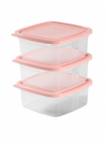 Conj. 3 Organizadores quadrados Home 380mL (CQH-304)