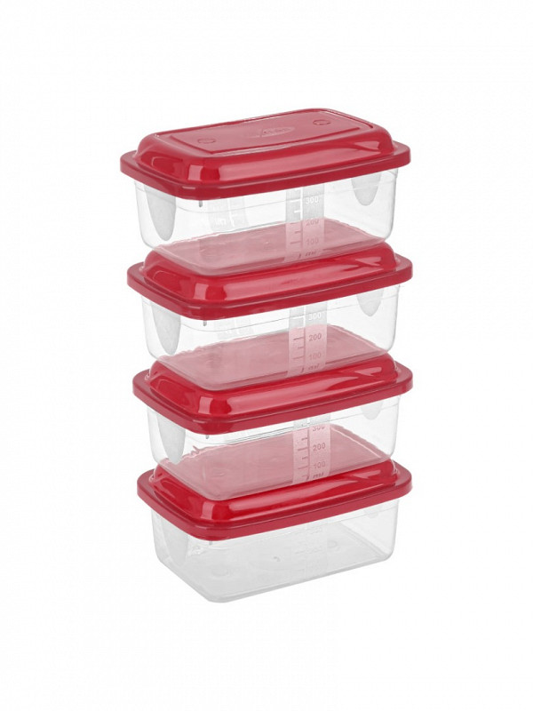 Conj. 4 Potes retangulares 400mL (CR-404) - Giplás - Utilidades