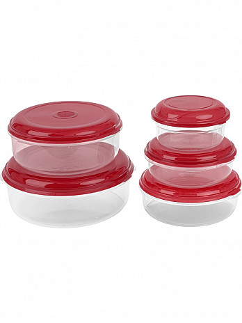 Conj. Potes redondos baixos 2,4L/1,5L/1L/600mL/400mL (CT-05)