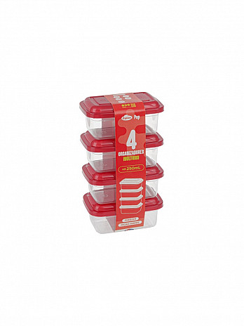 Conj. 4 Potes retangulares 250mL (fita) (CR-402F)