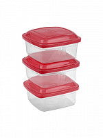 Conj. 3 Potes quadrados 400mL (CQ-304)