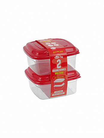 Conj. 2 Potes quadrados 700mL (fita) (CQ-207F)