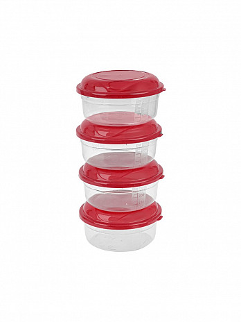 Conj. 4 Potes redondos baixos 400mL (CT-404)