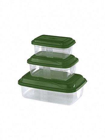 Conj. Potes retangulares 850mL/400mL/250mL (CR-942)