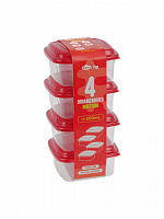 Conj. 4 Potes quadrados 200mL (fita) (CQ-402F)