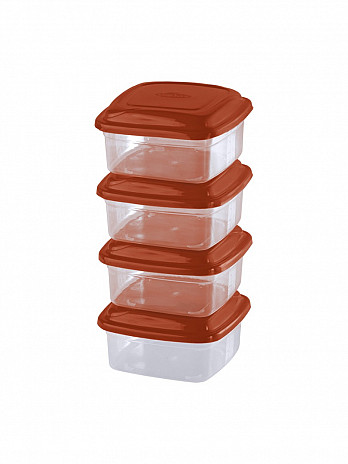 Conj. 4 Potes quadrados 200mL (CQ-402)