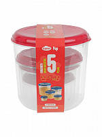 Conj. Mantimentos 5 Potes red. 6L/3L/2L/1L/600mL  (CM-05)