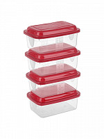 Conj. 4 Potes retangulares 400mL (CR-404)