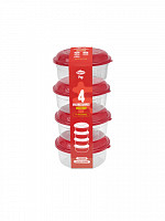 Conj. 4 Potes redondos baixos 400mL (fita) (CT-404F)