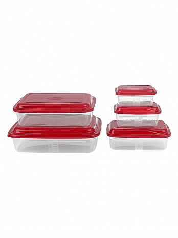 Conj. Potes retangulares 2L/1,5L/850mL/400mL/250mL  (CR-05)