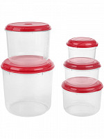 Conj. Mantimentos 5 Potes red. 6L/3L/2L/1L/600mL  (CM-05)
