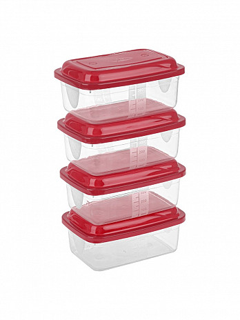 Conj. 4 Potes retangulares 400mL (CR-404)