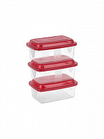 Conj. 3 Potes retangulares 400mL (CR-304)