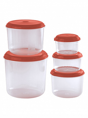 Conj. Mantimentos 5 Potes red. 6L/3L/2L/1L/600mL  (CM-05)