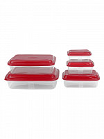 Conj. Potes retangulares 2L/1,5L/850mL/400mL/250mL  (CR-05)