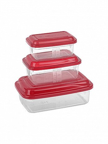 Conj. Potes retangulares 850mL/400mL/250mL (CR-942)