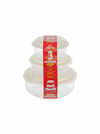 Conj. Organizadores redondos 1,5L/600mL/400mL (fita) (CT-1564F)