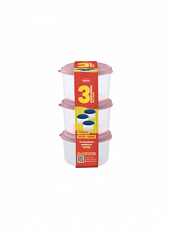 Conj. 3 Potes redondos altos 400mL (fita) (CM-304F)