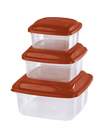 Conj. Potes quadrados 1,5L/700mL/400mL (CQ-1574)