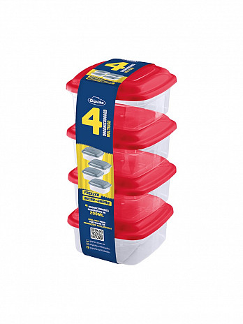 Conj. 4 Potes quadrados 200mL (fita) (CQ-402F)