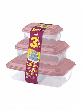 Conj. Organizadores retangulares 1,5L/850mL/400mL (fita) (CR-1594F)