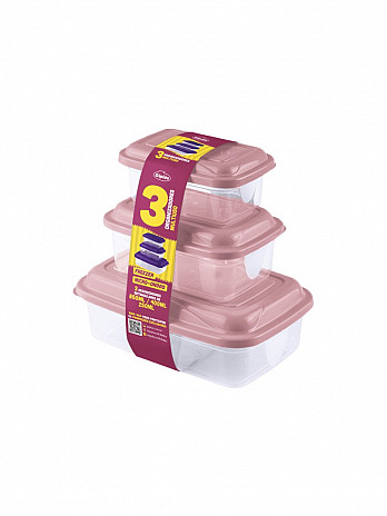 Conj. Potes retangulares 850mL/400mL/250mL (fita) (CR-942F)