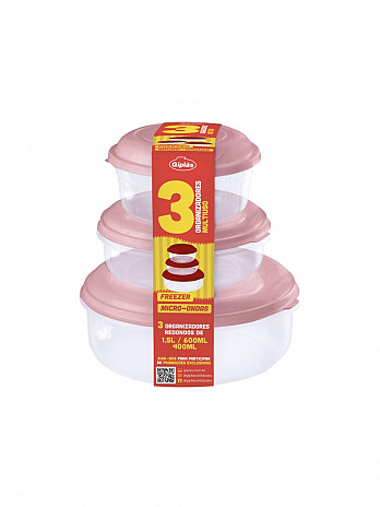 Conj. Organizadores redondos 1,5L/600mL/400mL (fita) (CT-1564F)